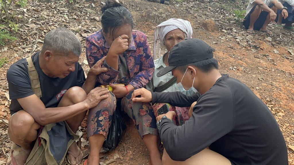 Comforting the wife and grandmother.