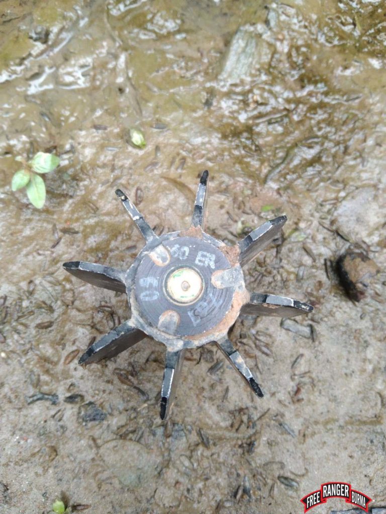 Remains of mortars from Burma Army attacks.