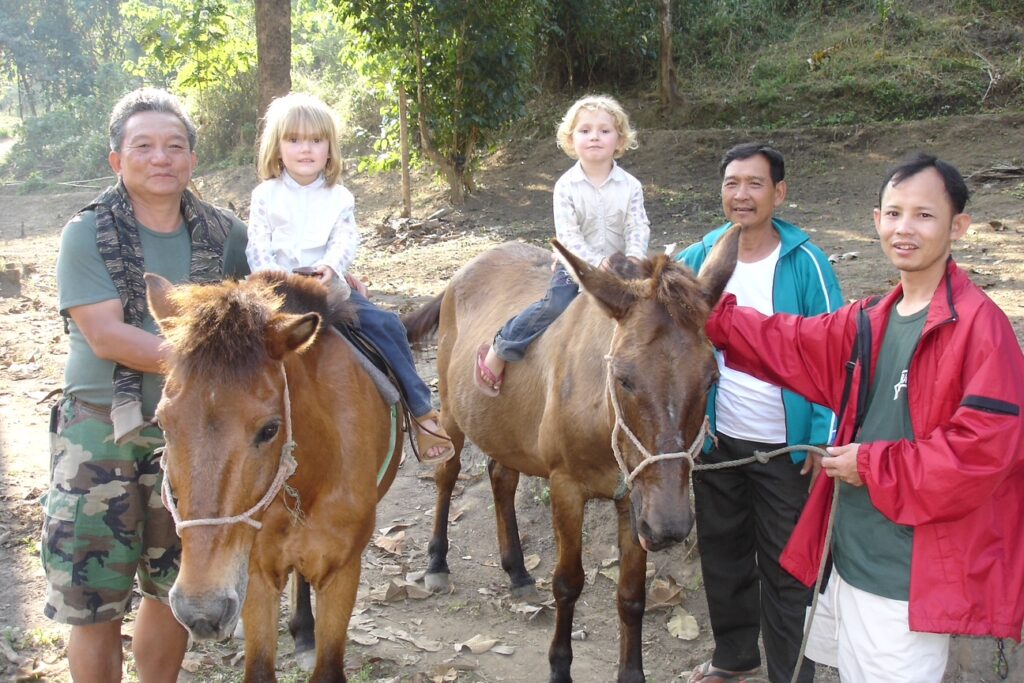 Htoo Htoo Lay, Samuel, and Bawbo with Suu and Sahale in Burma.