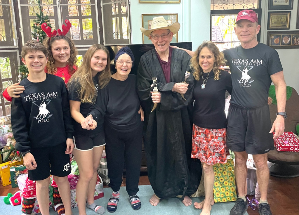 Mom and dad and family on Christmas day