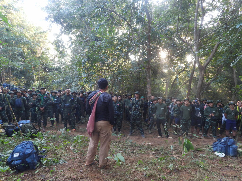 Eliya, the first Free Burma Ranger, encouraging the new Rangers.