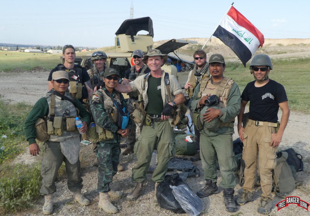 Silverhorn with the team after rescuing wounded civilians from ISIS.