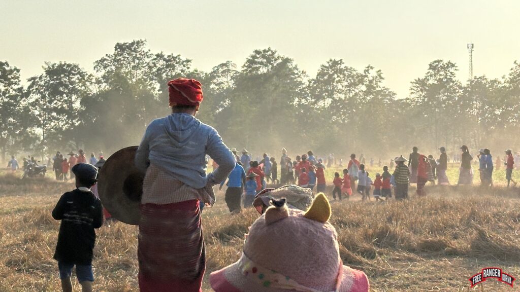 Walking back to their hiding places.