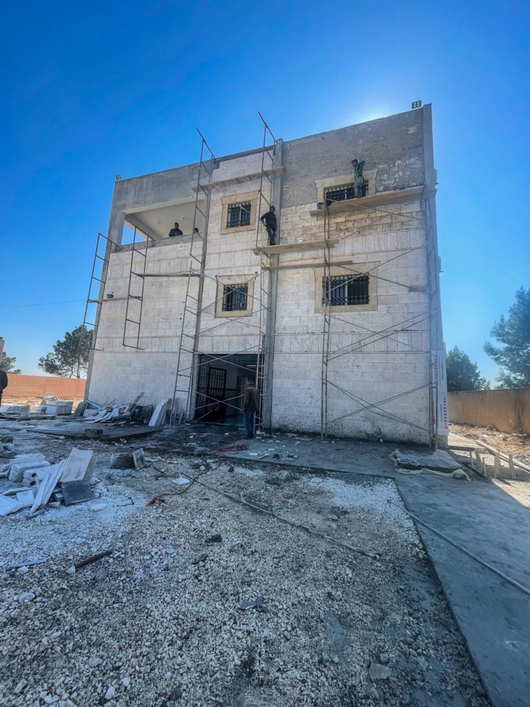 The hospital under construction. 