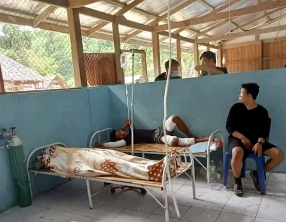 Wounded and dead in the clinic after the bombing.