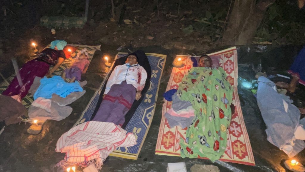 Five killed, including a mother and baby, at Lay Wah when two churches were bombed.