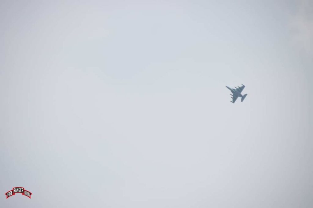 Burma Army jet during the airstrikes in K6 on April 10, 2022.