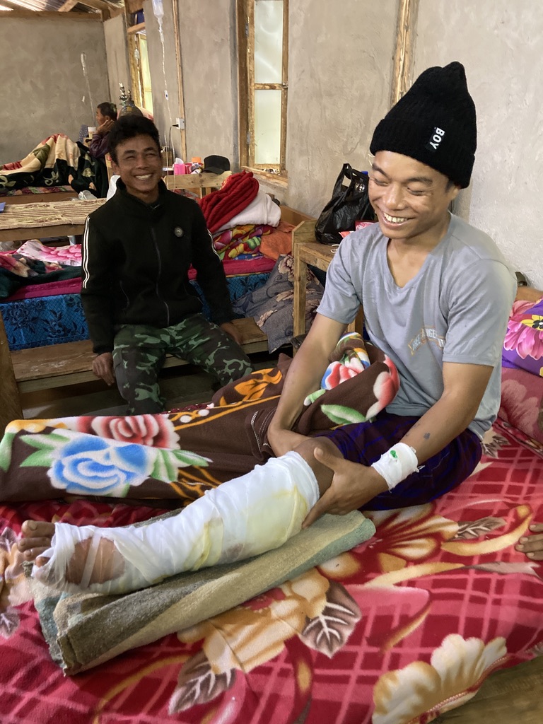 Injured Ranger being treated in Burma. 