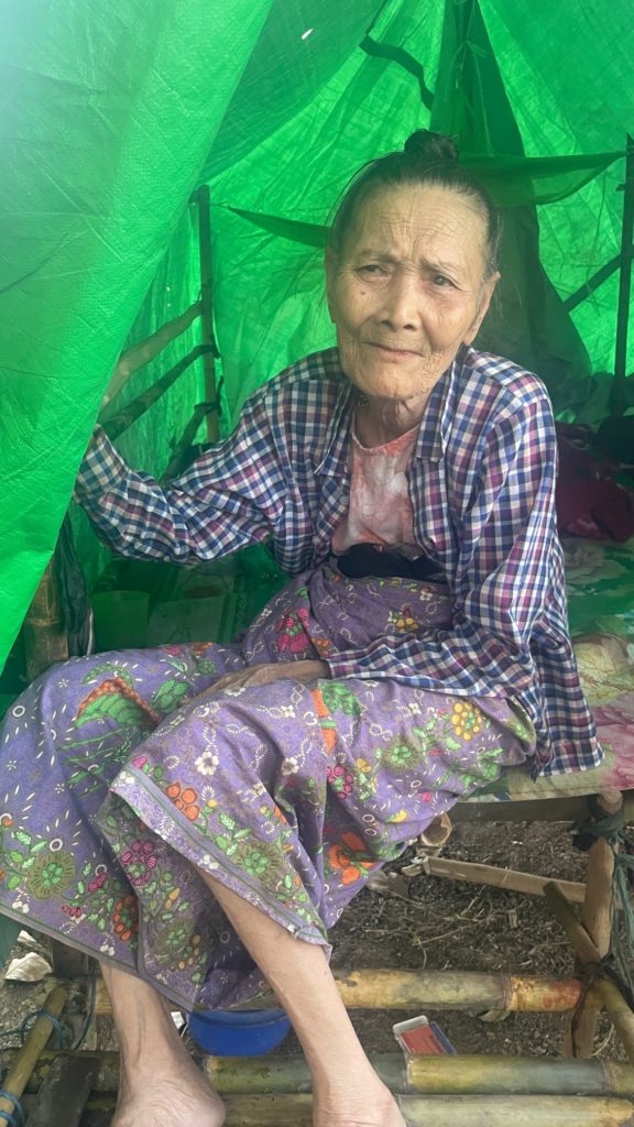 84-year-old woman in western Karen State in hiding.