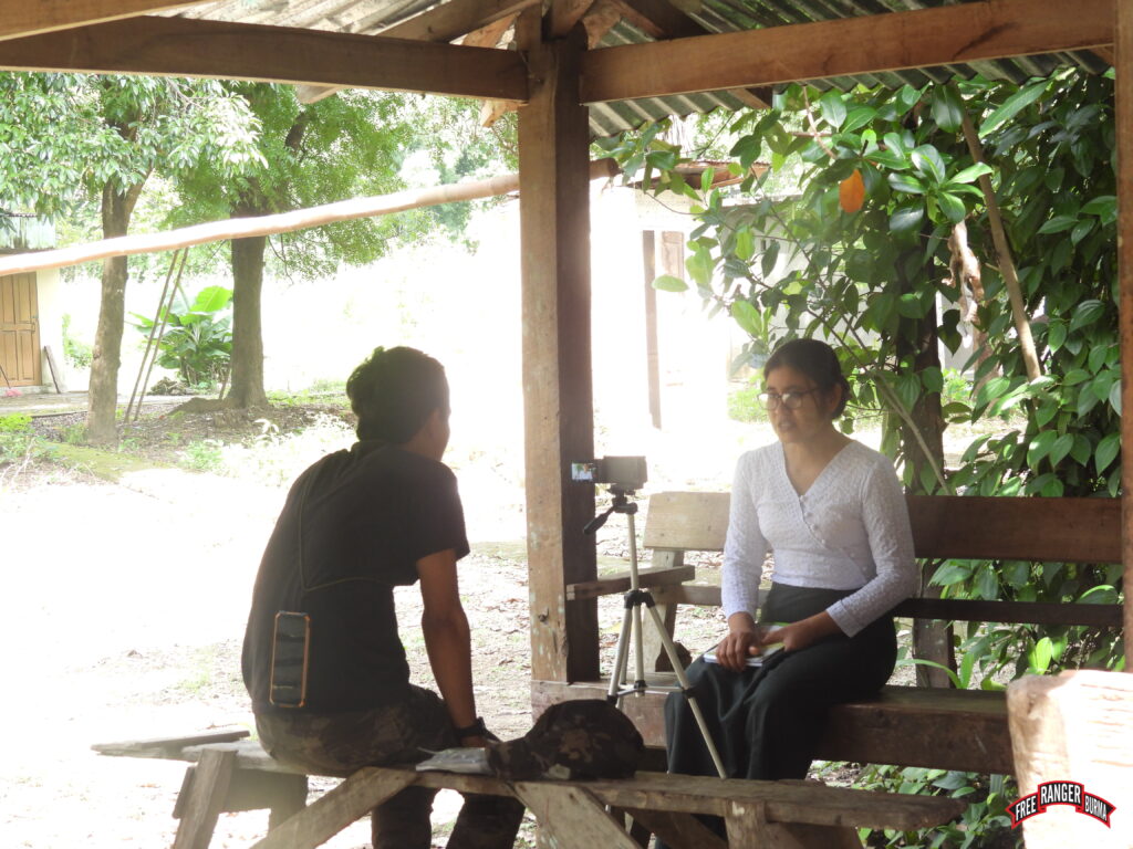 Ranger interviewing a villager to get the news out about their situation during September 2023 mission.