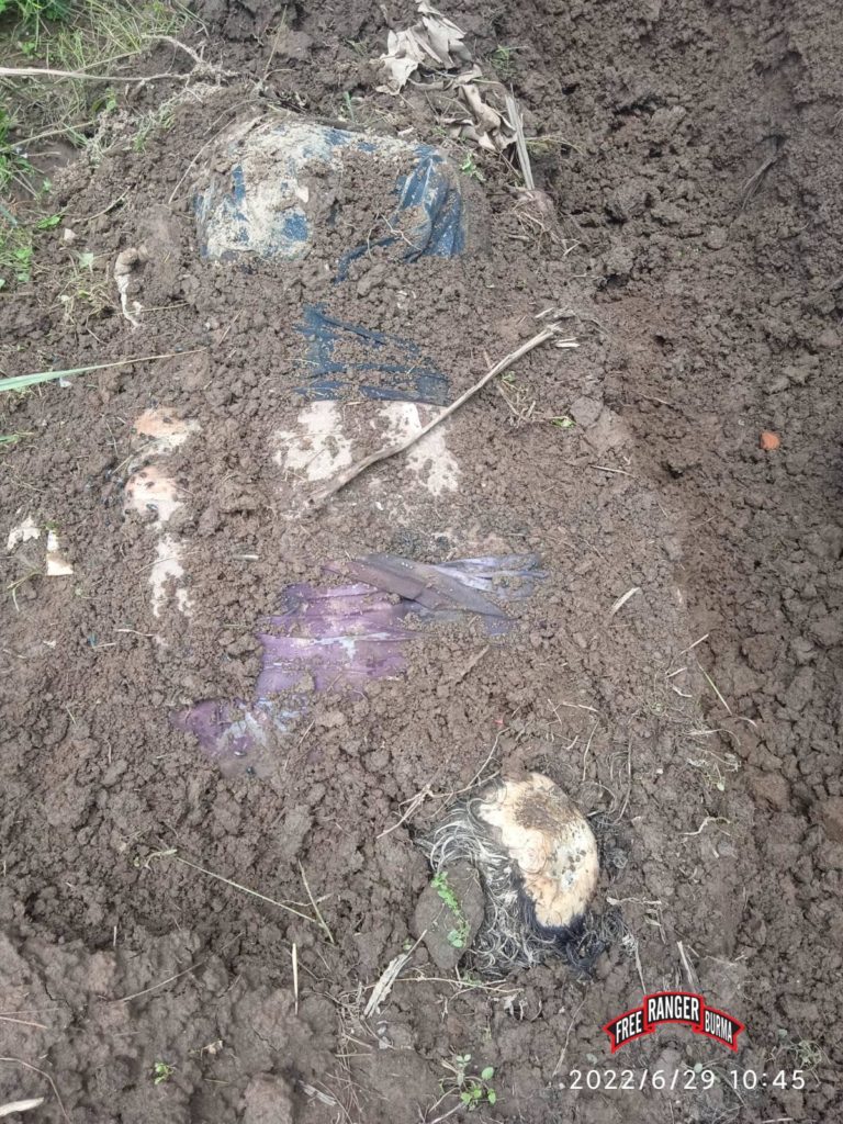 Body of villager killed and buried by Burma Army.