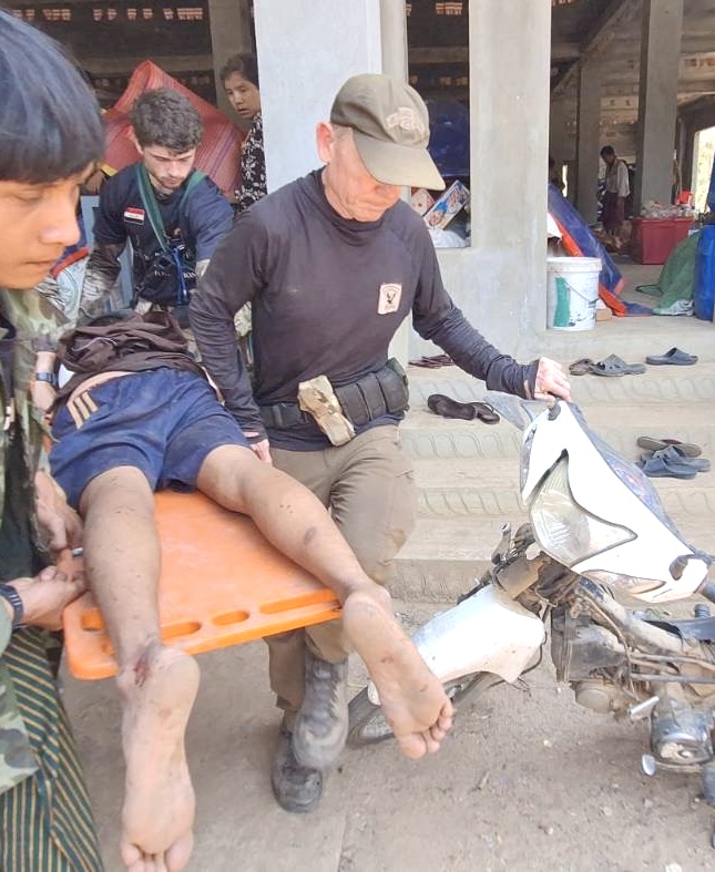 Evacuating the wounded.