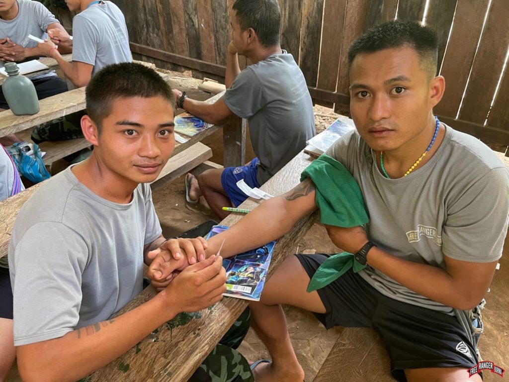 Advanced students during their medical training.