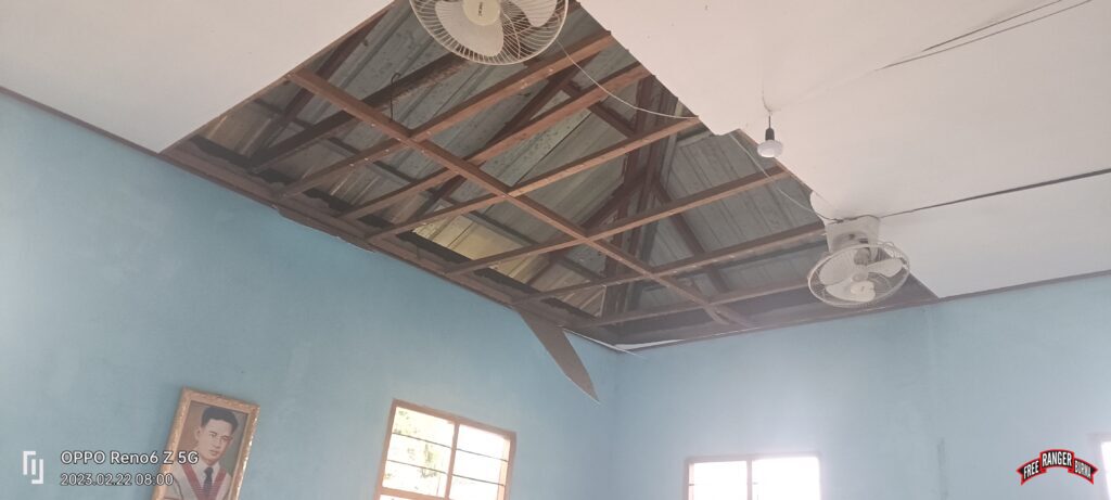 District office damage from Burma Army airstrike.