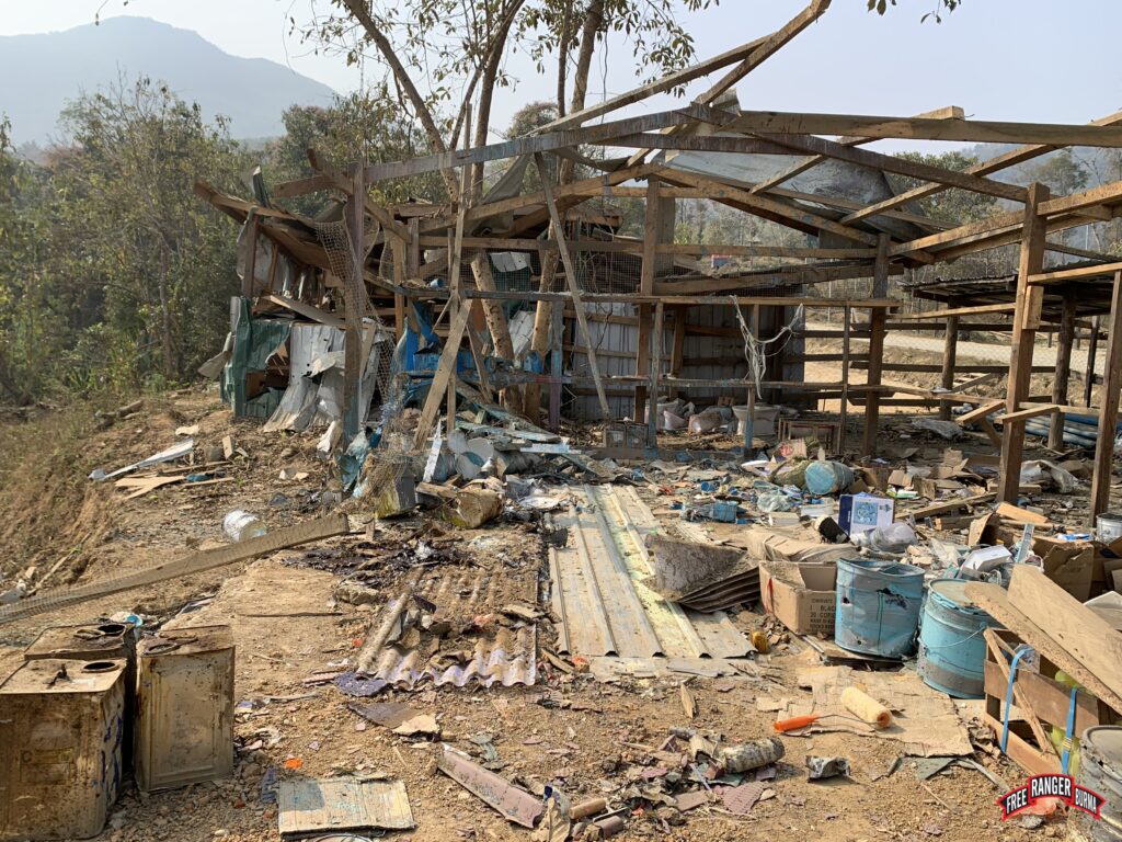 Camp Victoria's medical supply buildings took a direct hit.