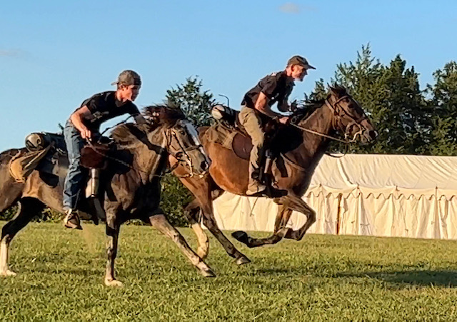 Pete and I race up George Washington’s lawn.