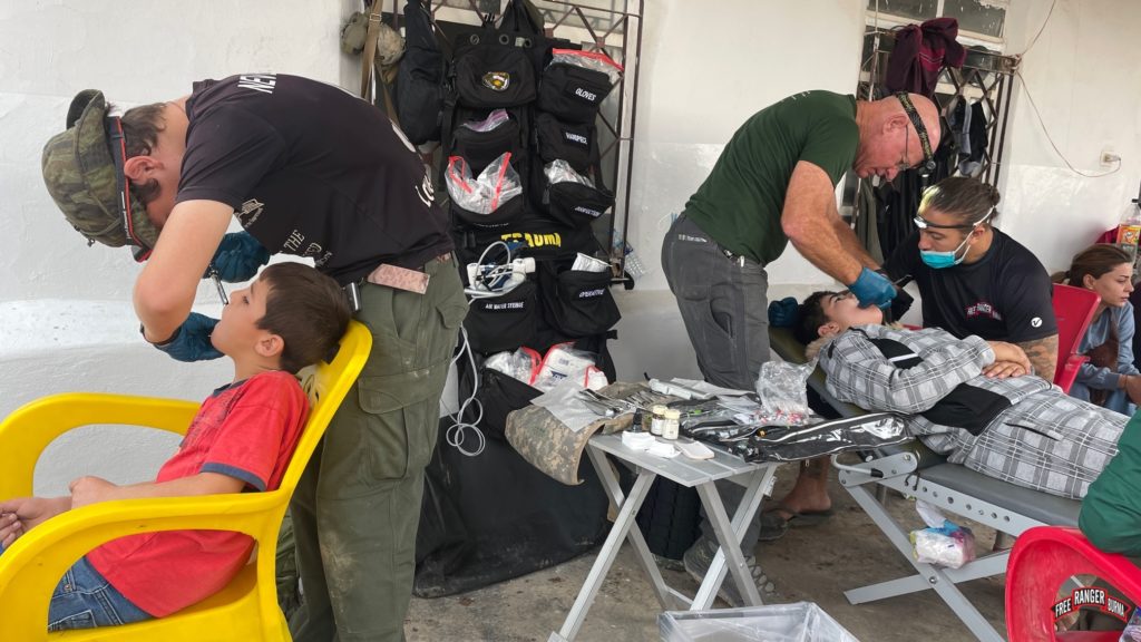 Shannon, Blake, and Pete perform dentistry treatments.