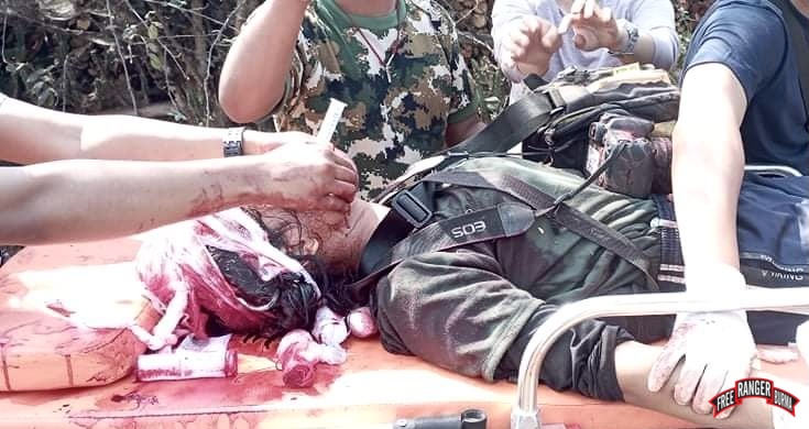 Elizabeth being treated right after the strike.