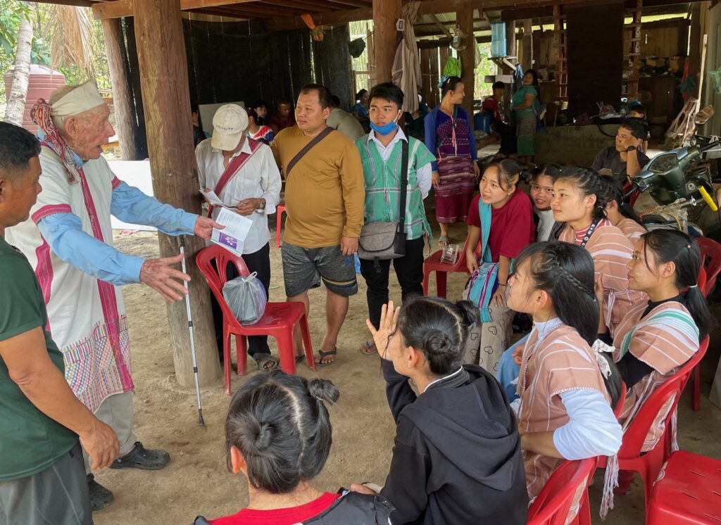  Allan using the gospel tract.