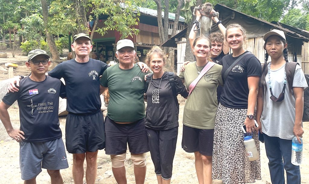 Baw Boe is on the far left with the Eubank family, Htoo Htoo Lay and another friend.