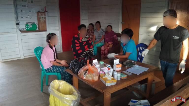 FBR medical clinic with villagers.