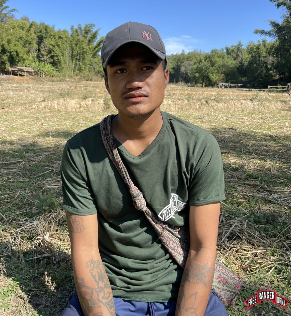 Saw Blute Wah Htoo is a 22-year-old Karen man. He said that before the coup he used drugs, drank, and wandered around all day. He joined FBR to help him get sober. While at FBR he decided to get baptized as a "true Christian." When asked how he could be prayed for he said, “Please pray for me to be able to cut off the drugs.”