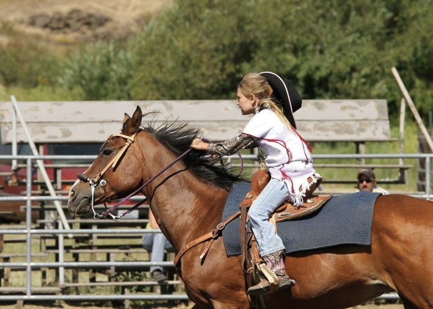 Sahale's first rodeo, age 10, Rosario, Washington.