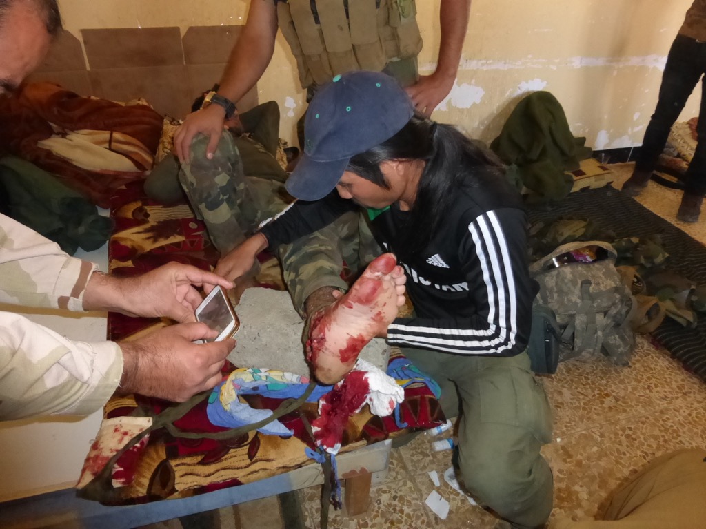 FBR medic Joseph treating mortar victim