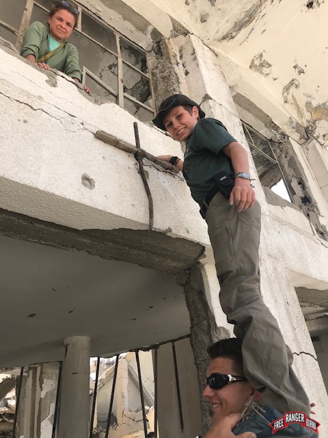 Peter, Hosie and Denton put up a cross