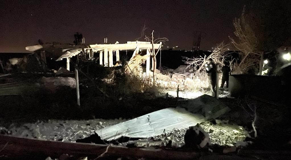 Building damaged in the bombing.