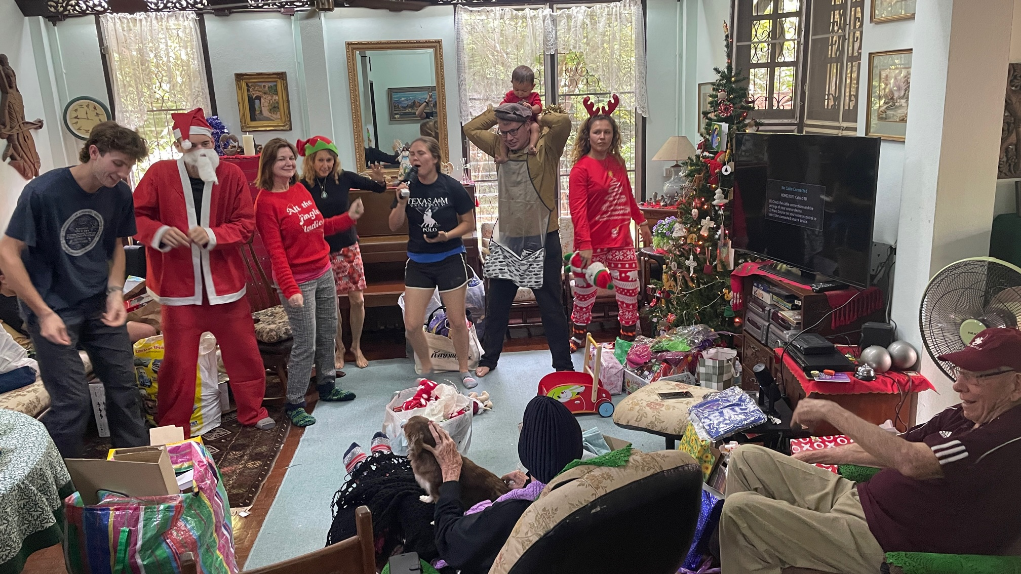 Christmas singing for mom and dad