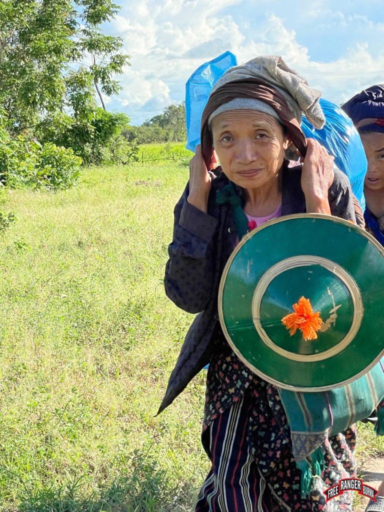 Villagers from Mone Township trying to find a safe place until they can return home.