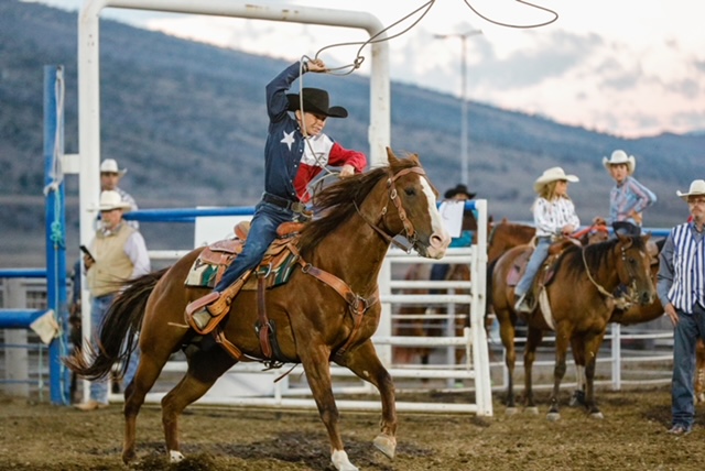 Pete roping in Cody, Wyoming.