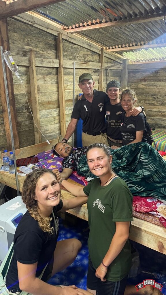 Eubank family visiting Silverhorn during his recovery. 