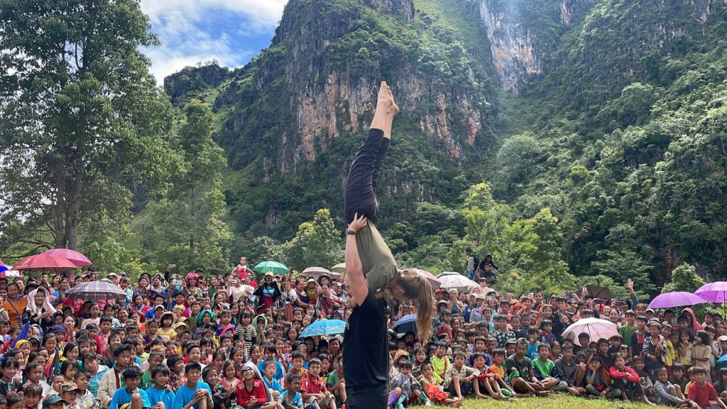 Sahale and team perform for displaced Karenni kids