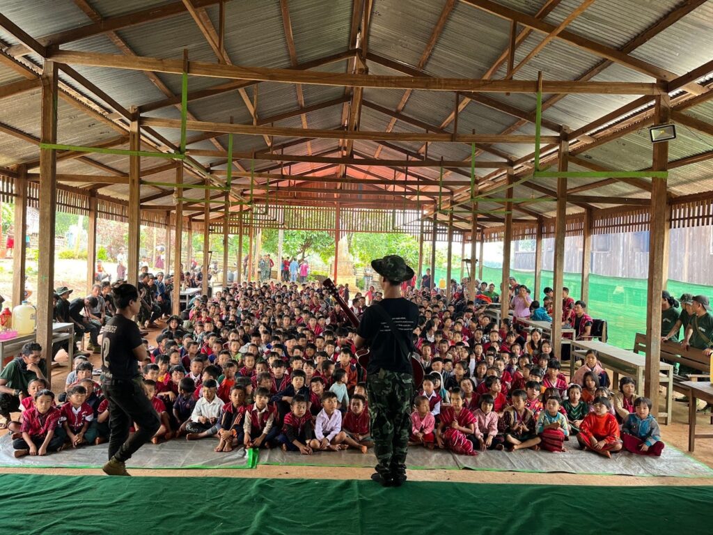 Rangers perform encouraging songs during GLC program.