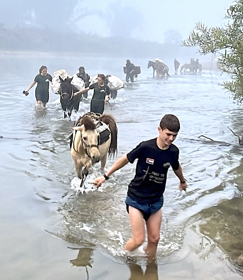 Peter, Sahale, Suu and horse & mule team, Burma