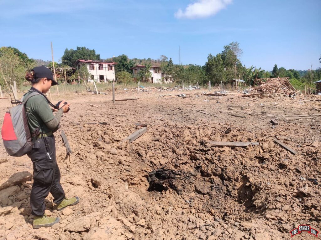 Rangers document Burma Army airstrikes near South SaLone Village.