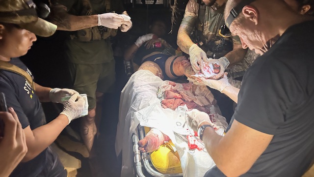 2024 in Karen State, Burma: FBR, EMA, and Stronghold work together to give medical care. 