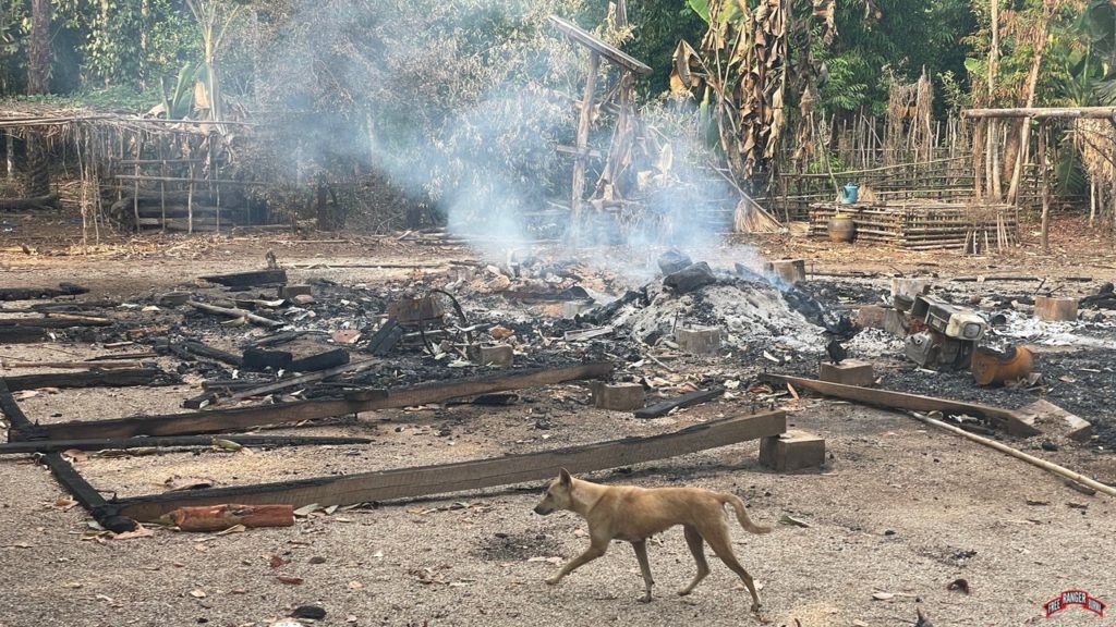 Burning home in Lay Kay