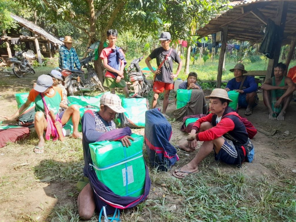 Tarps given by FBR to the villagers at Toe Ta Dah.