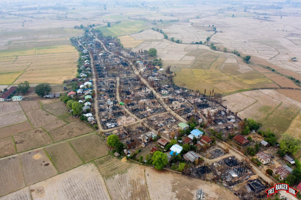 Man Win Village destroyed by the Burma Army arson attacks.
