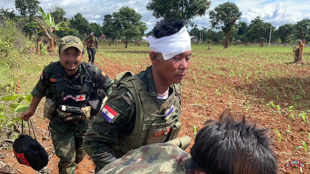 Silverhorn evacuates wounded right before he himself was seriously wounded. 