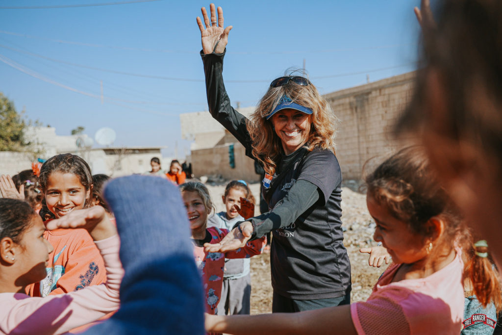 Kids dance with Karen.