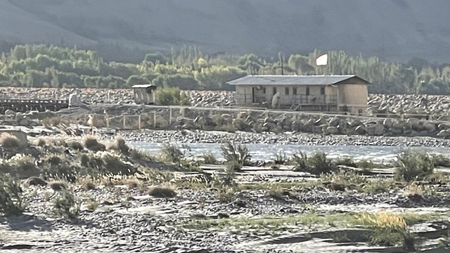 Taliban flag and position in Ishkashim, Afghanistan