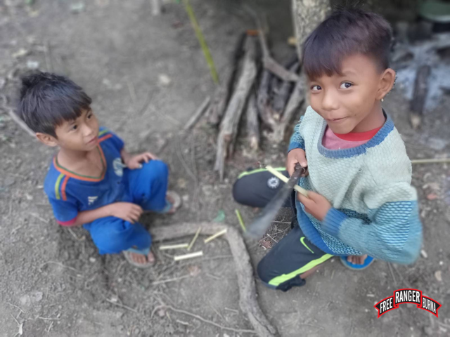 Displaced kids, hiding from Burma Army attacks on their homes.