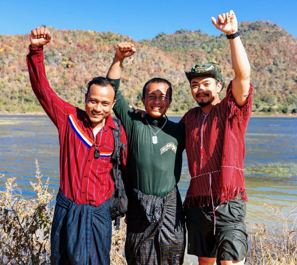 Tho Reh, Myint Oo and Victor celebrating new life in Jesus.