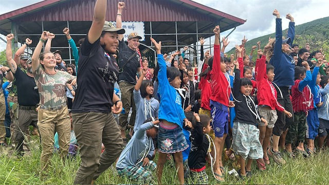 The final Ranger cheer at the end of the program.