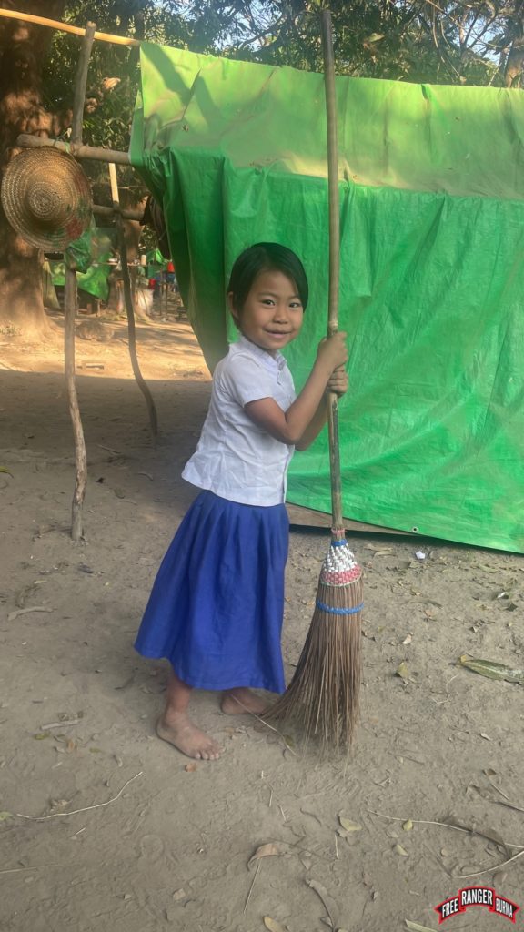 IDP child in a hide site.