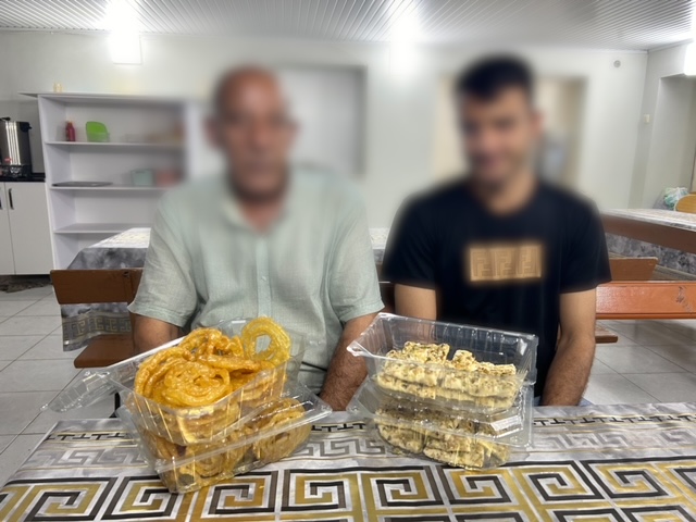 Sample sweets homemade my refugees wanting to open a shop.